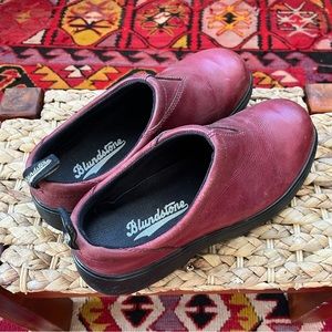 Blundstone ~ Red Leather, Slide On, Garden Shoe Inspired, Clogs